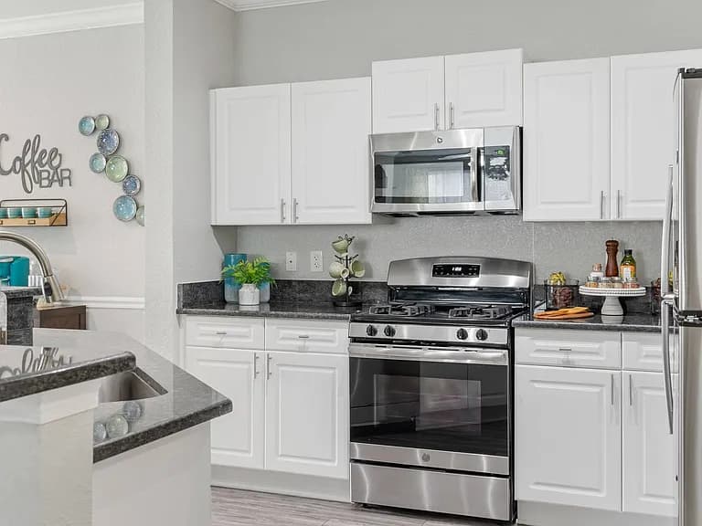 A clean, fully equipped kitchen in a North Path home